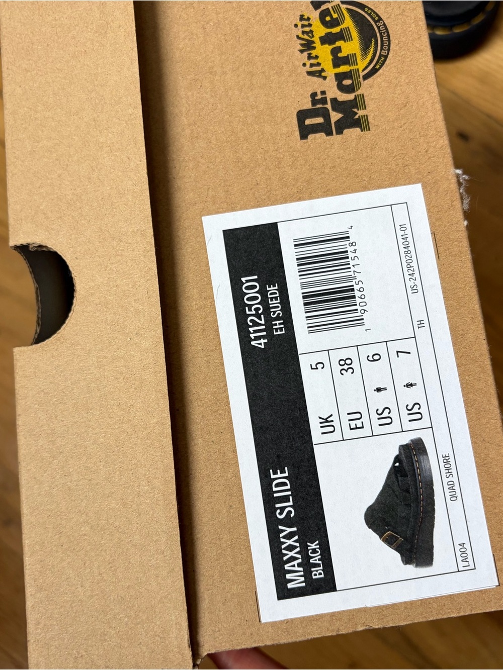 Black Suede Platform Slide Sandals with Buckle - Picture 7 of 7